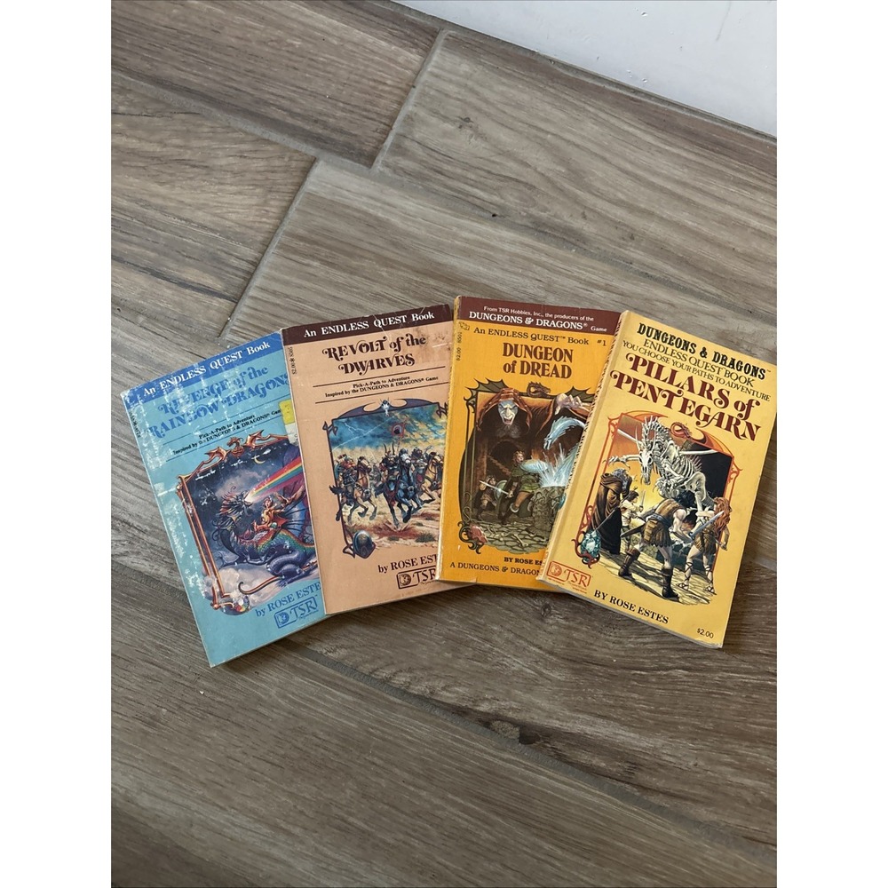 4 Dungeons & Dragons Endless Quest Books Rose Estes TSR Solo Gamebook Lot 1980s